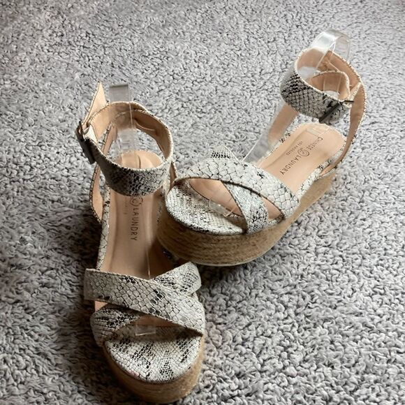 CHINESE LAUNDRY 8.5 Zala Snakeskin Espadrille Sandals - Picture 1 of 11